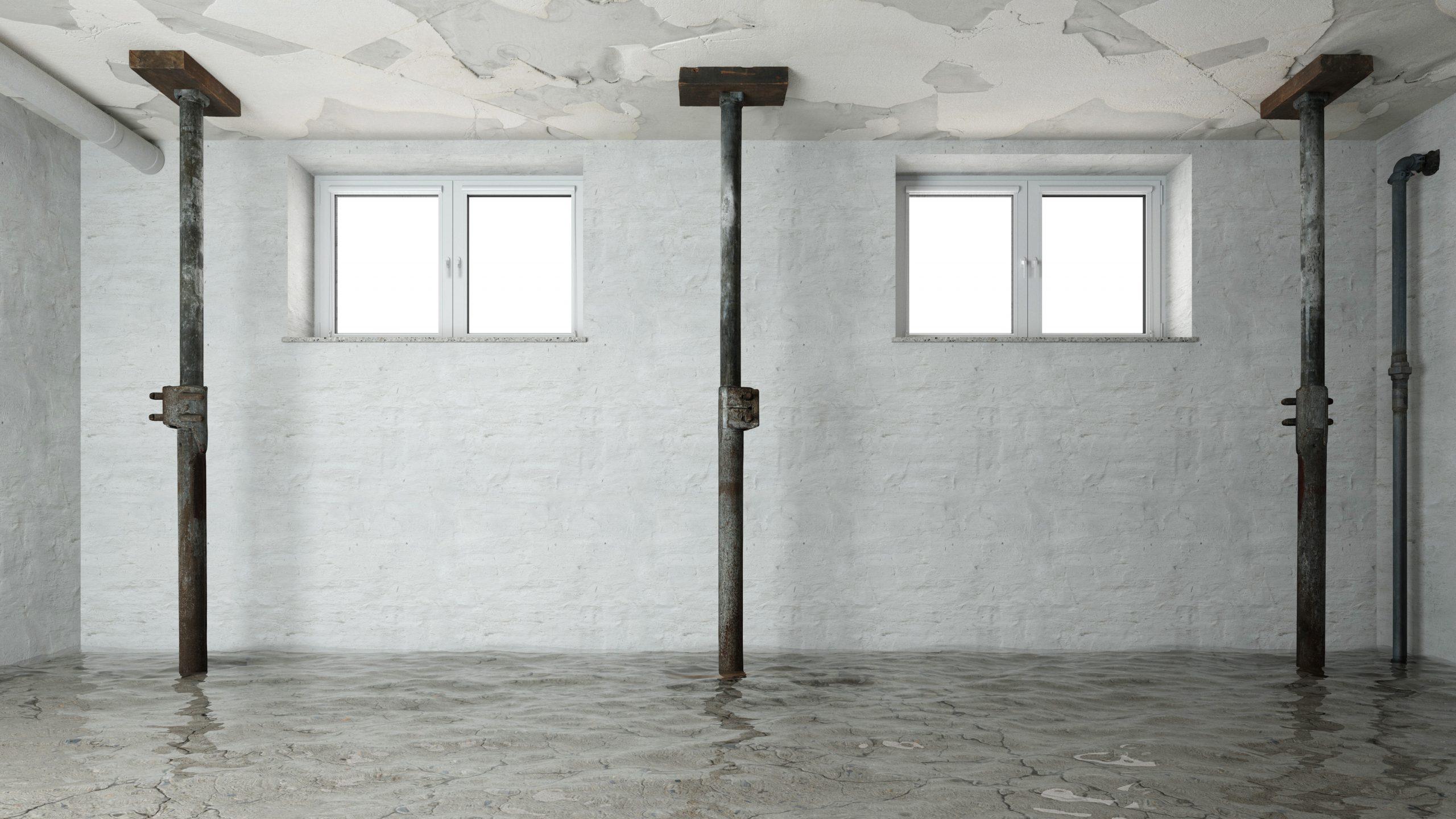 Cantina umida con acqua sul pavimento